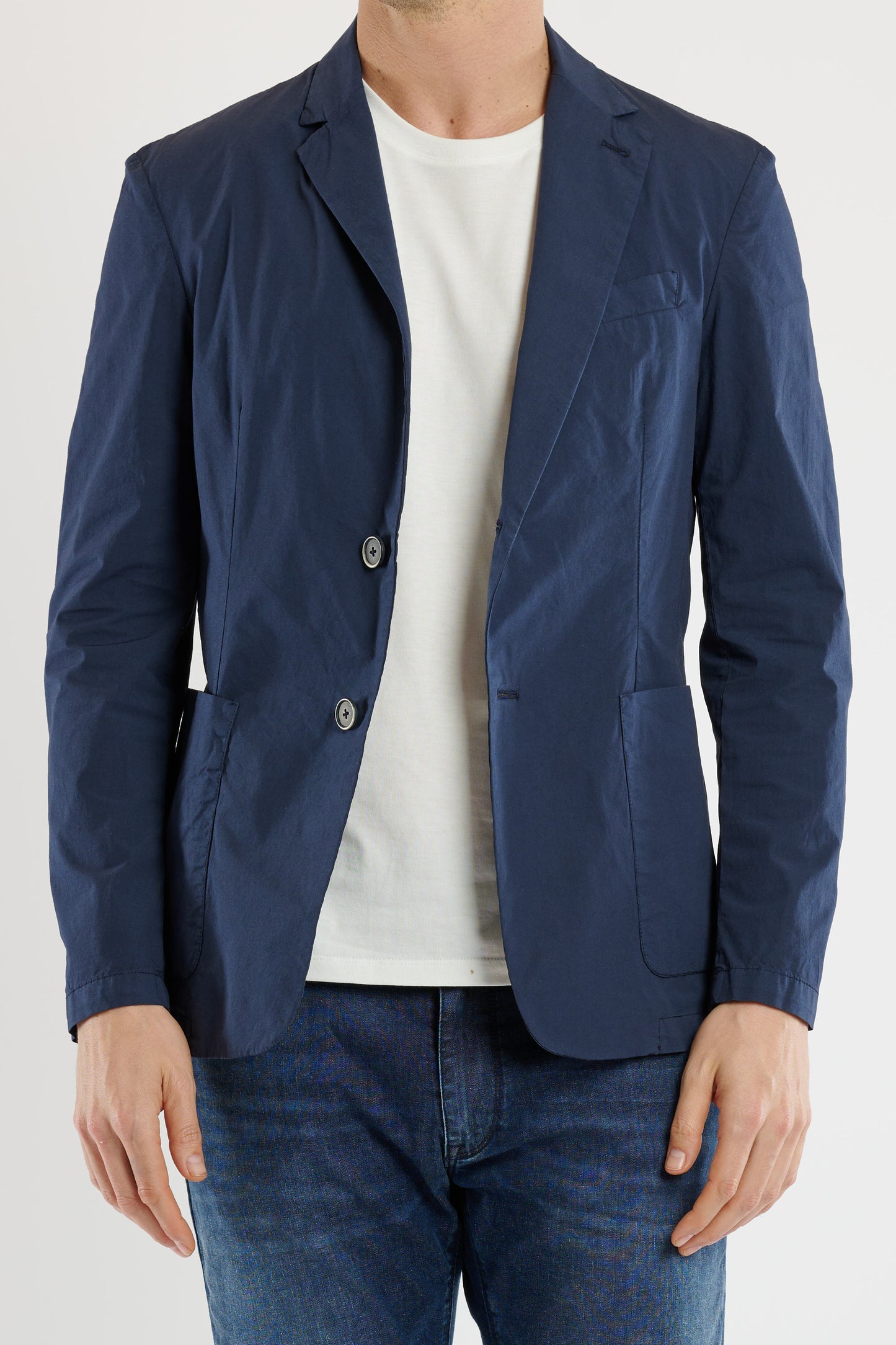 VESTE EN POPELINE STRETCH MARINE