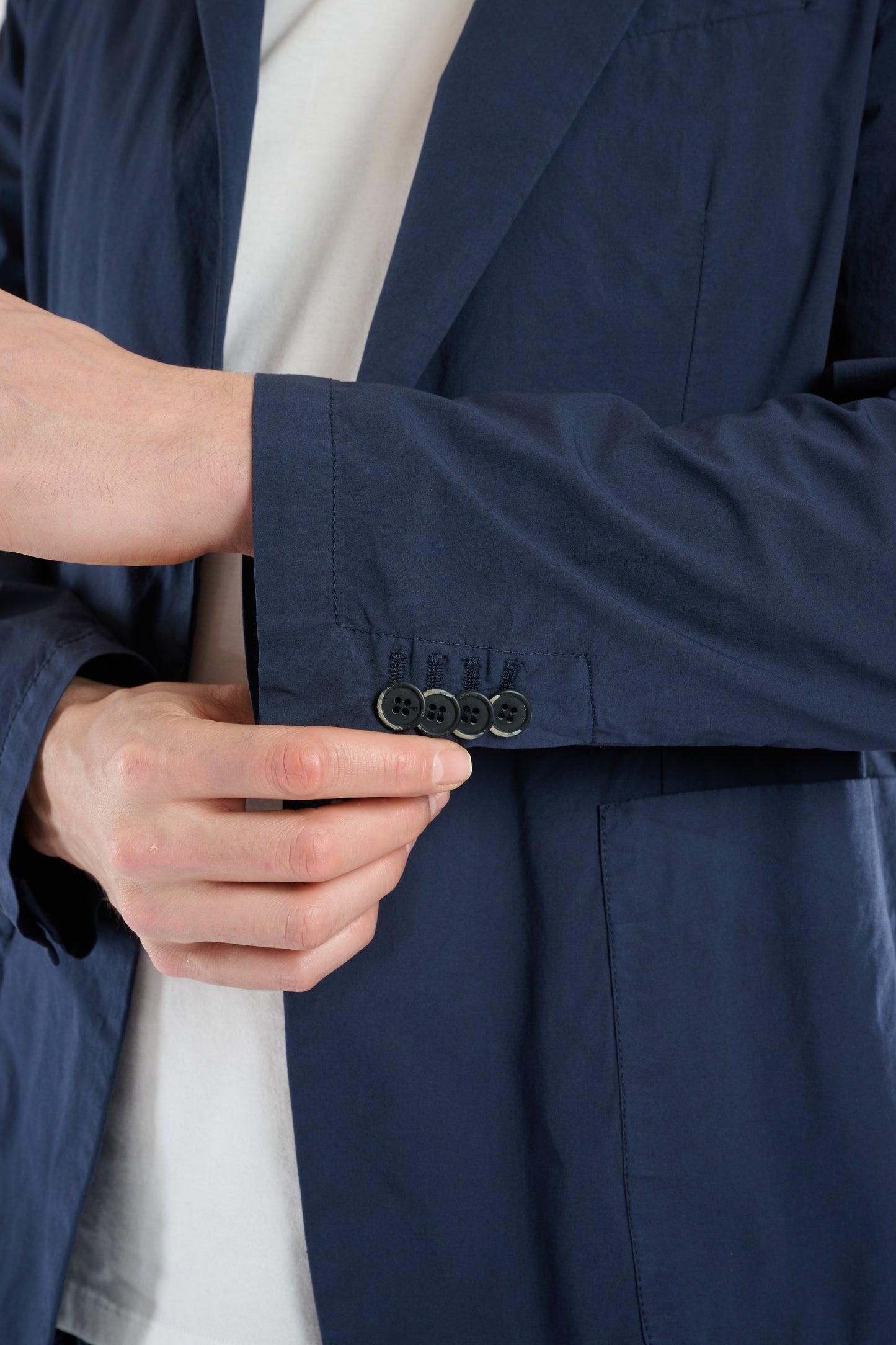 VESTE EN POPELINE STRETCH MARINE