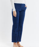 ENGLISH EMBROIDERY TROUSERS NAVY