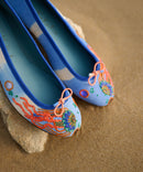 JELLYFISH EMBROIDERED PUMPS BLUE