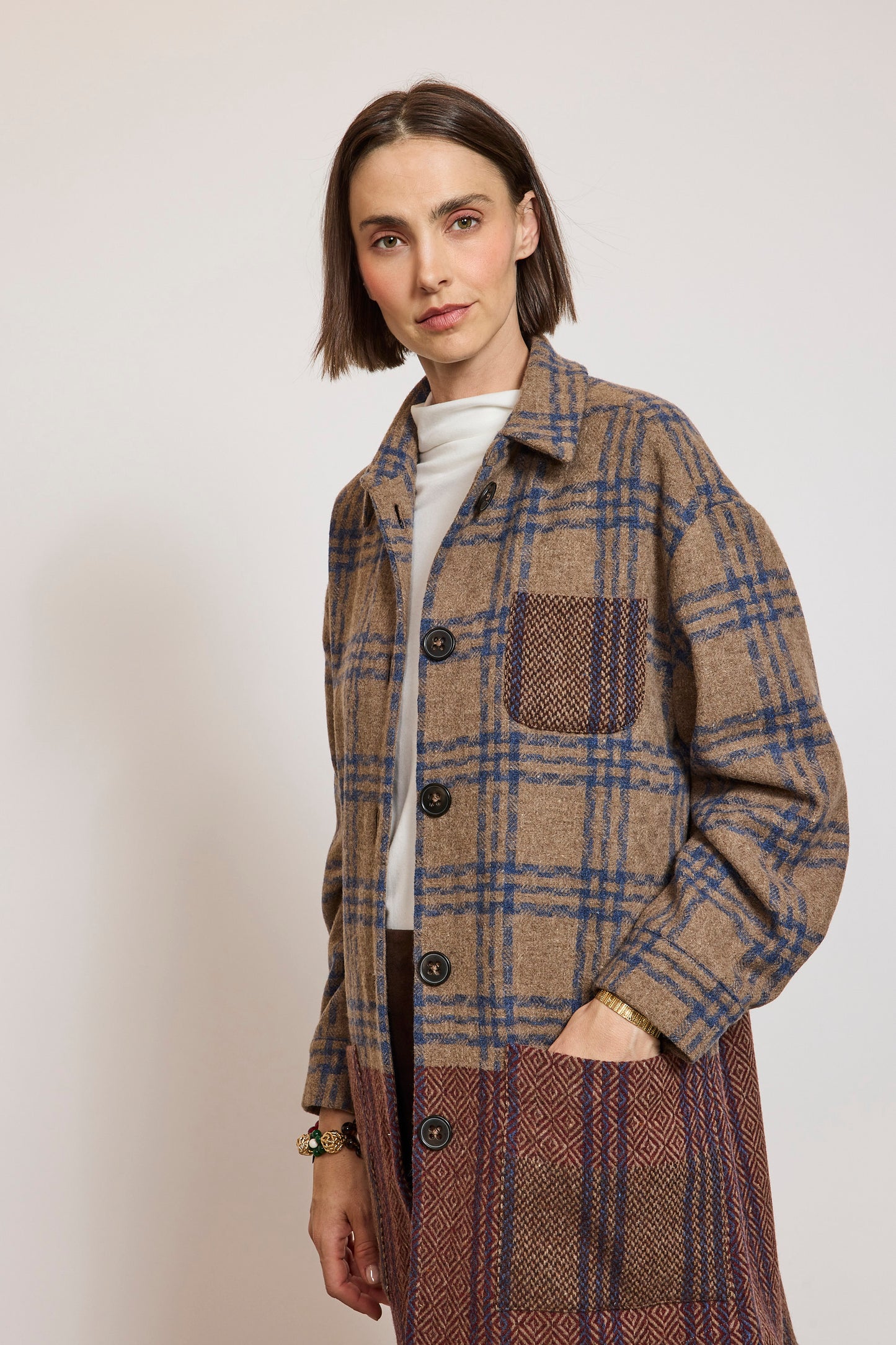 SURCHEMISE EN LAINE CARMIN