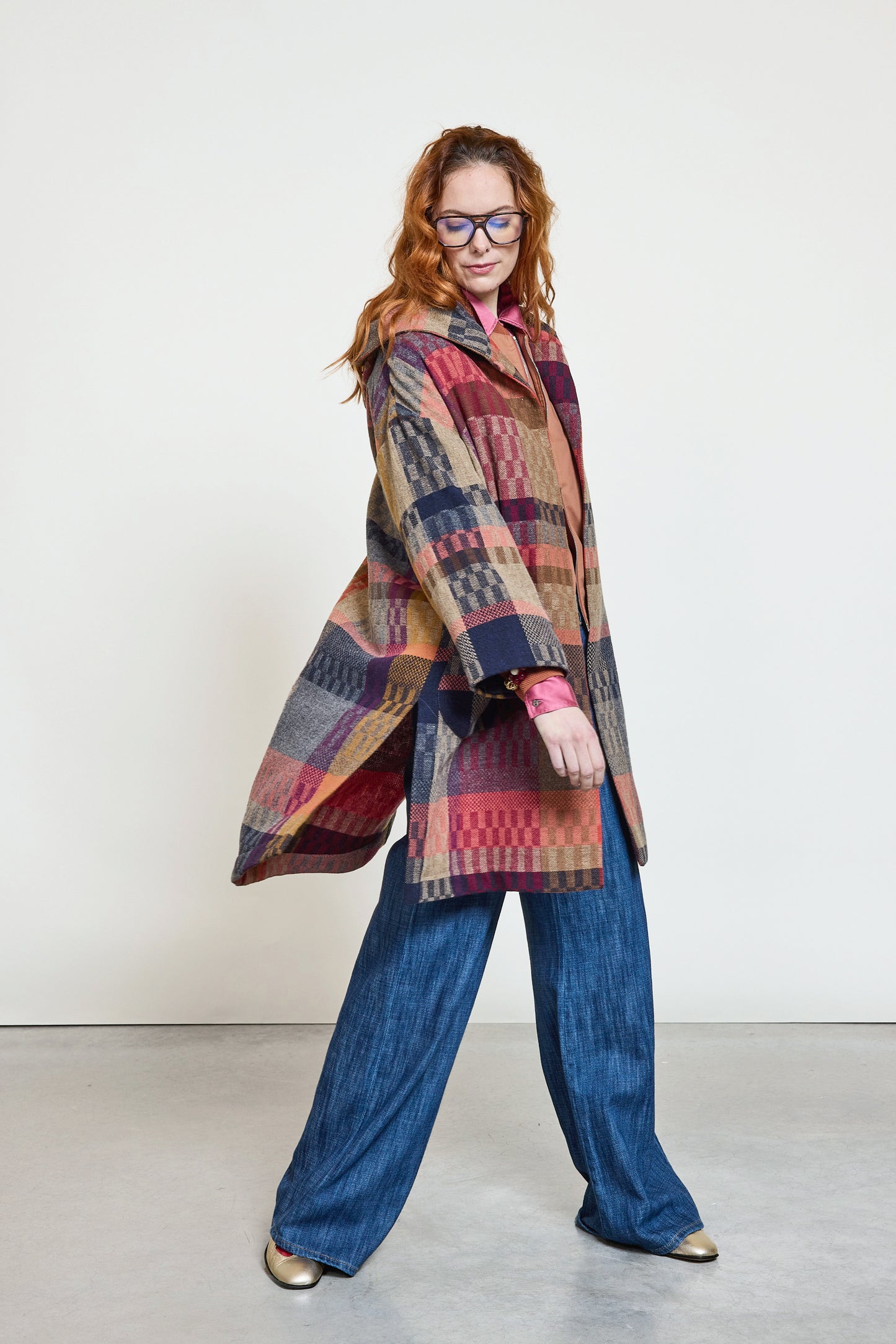 MANTEAU TARTAN FRAISE