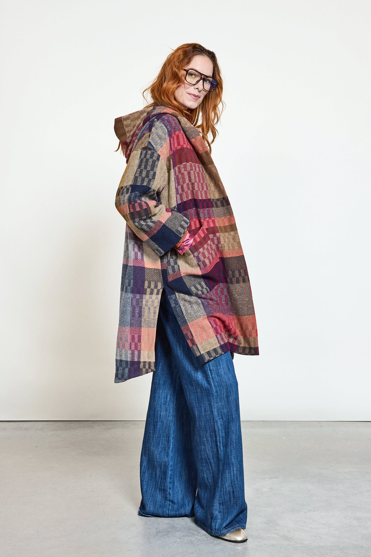 MANTEAU TARTAN FRAISE