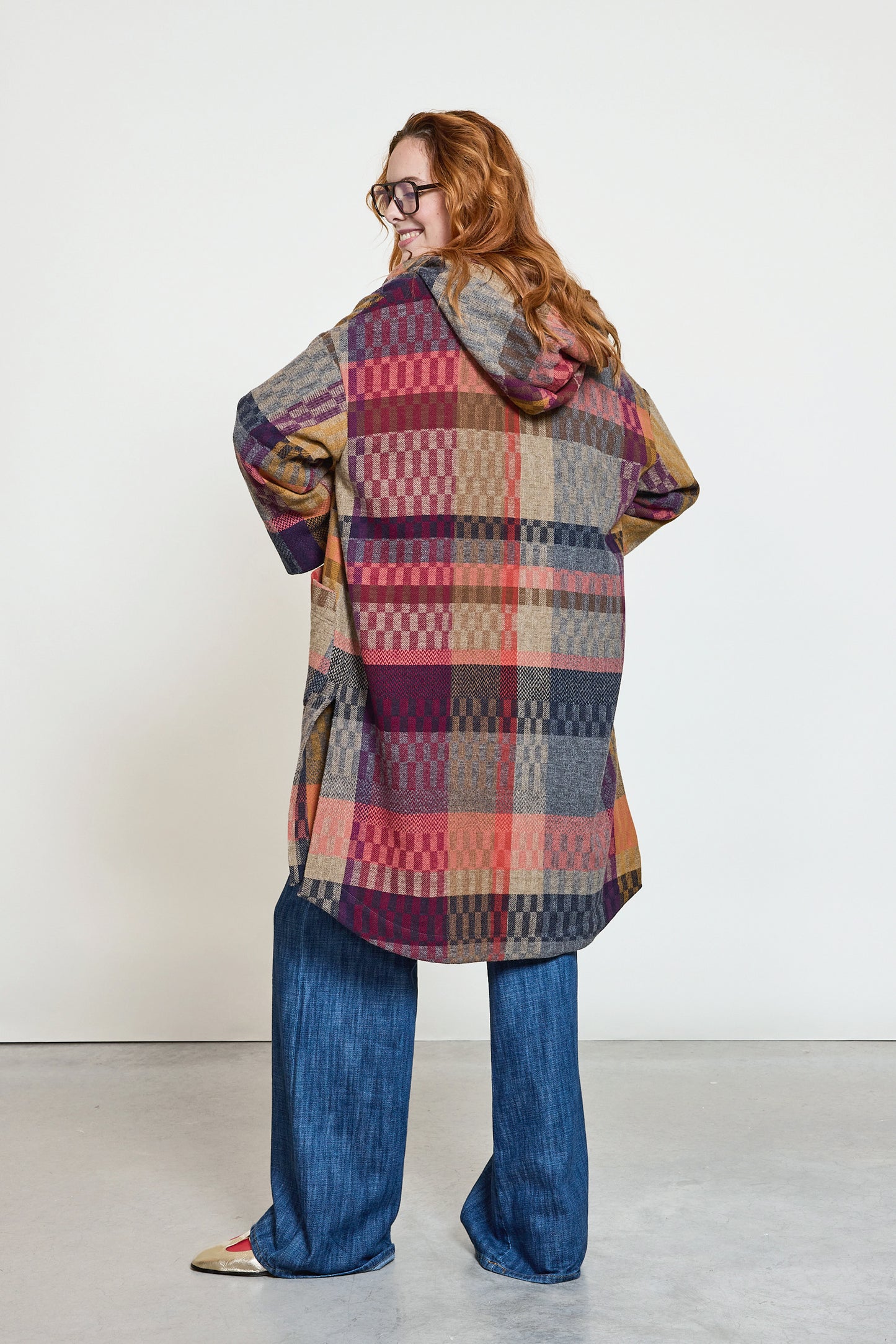MANTEAU TARTAN FRAISE
