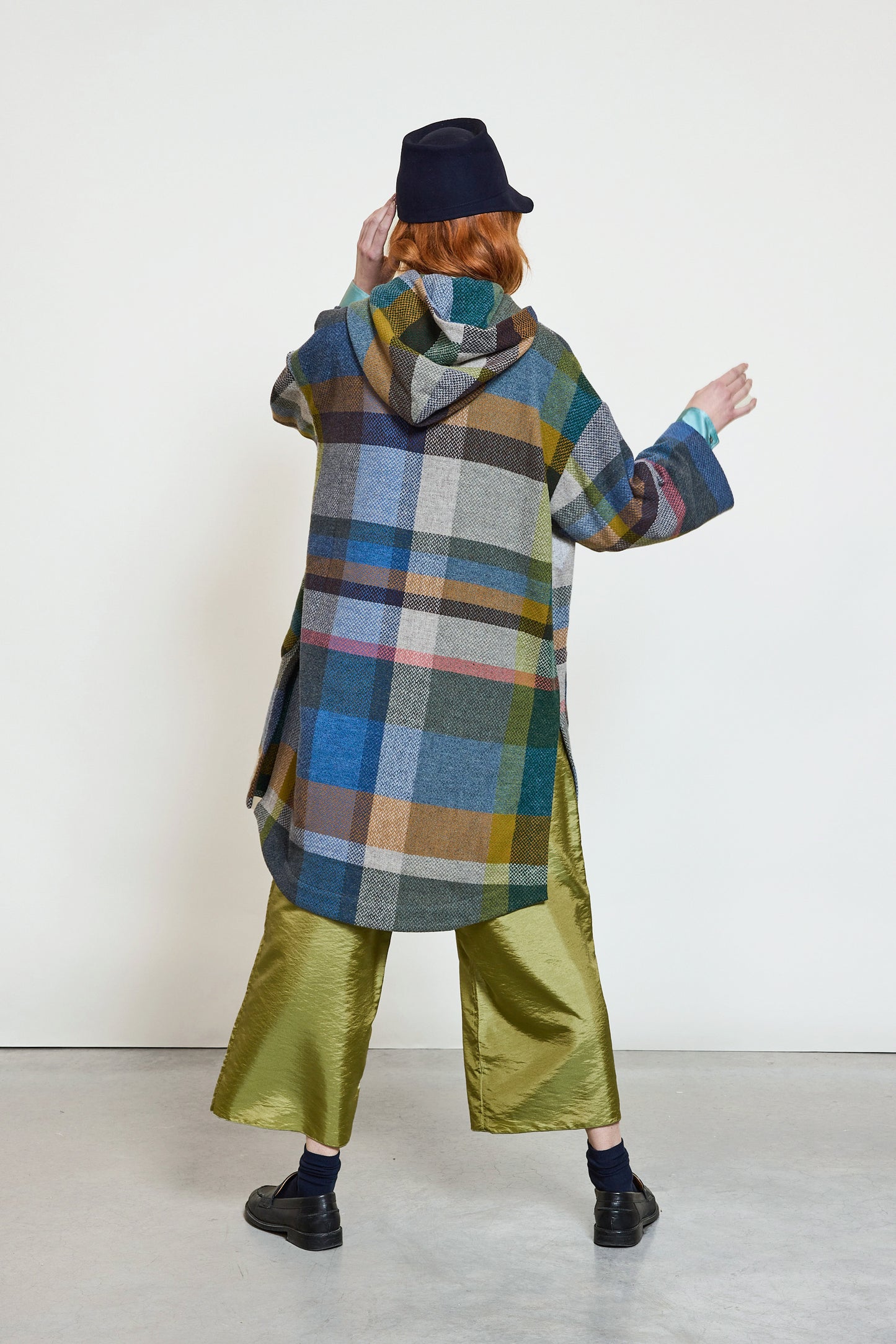 MANTEAU TARTAN MARINE