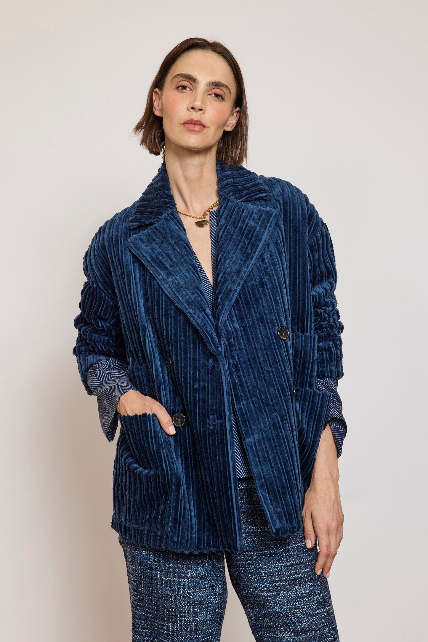 CABAN MAXI VELOURS JEAN