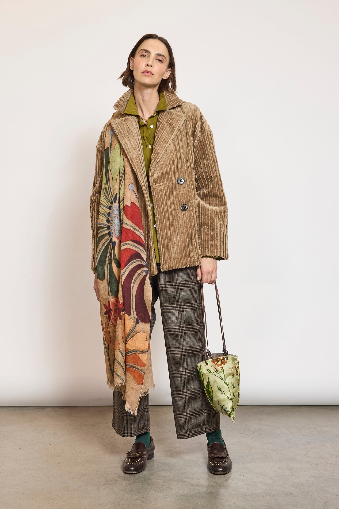 MAXI CORDUROY CABAN SAND