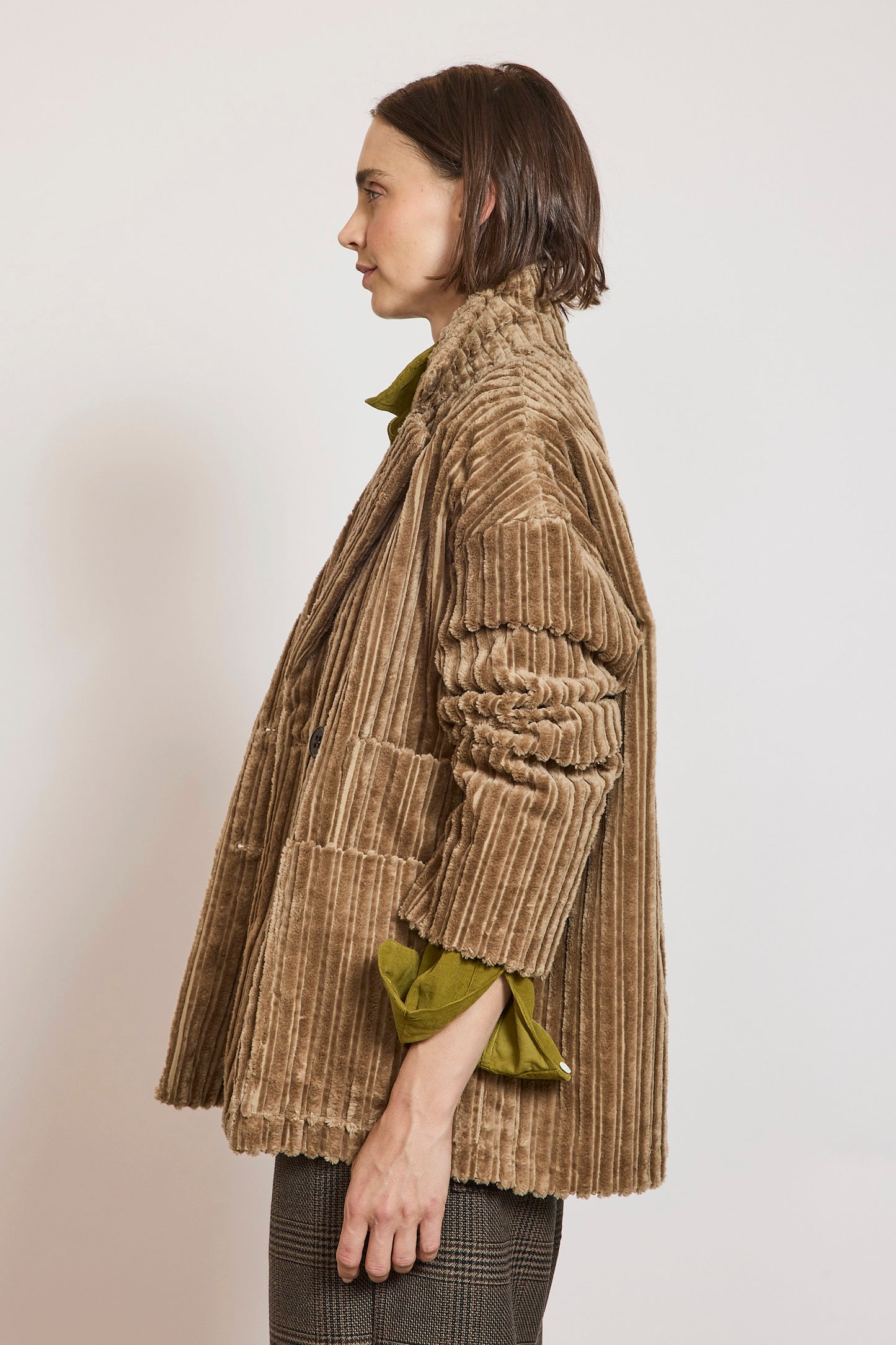 MAXI CORDUROY CABAN SAND