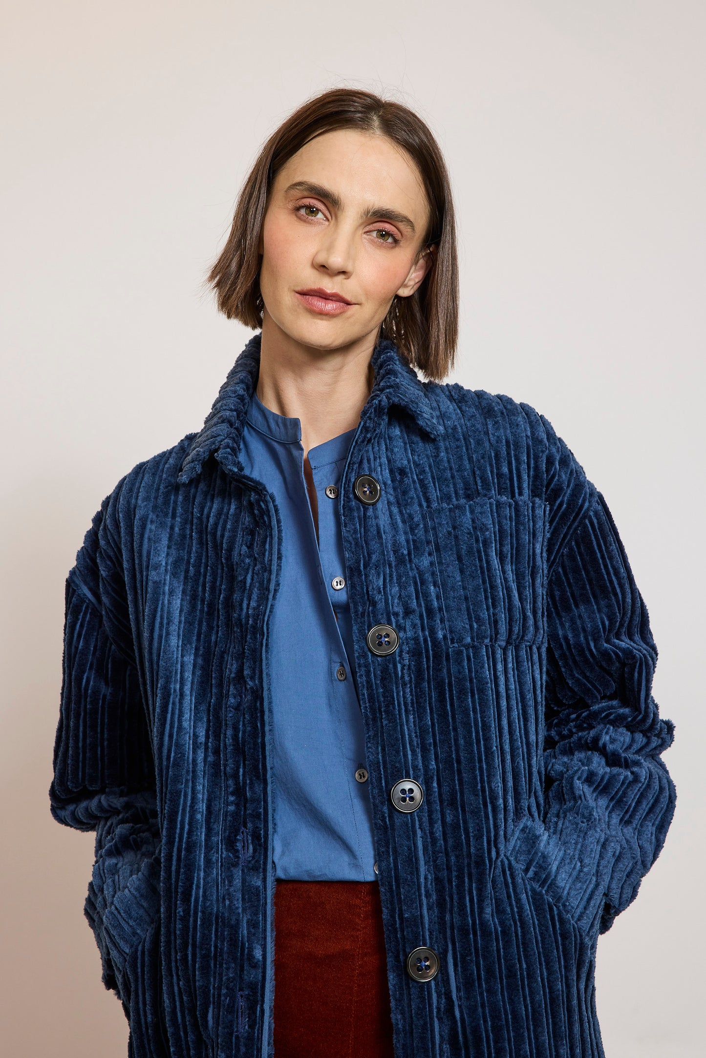 MAXI CORDUROY OVERSHIRT DENIM