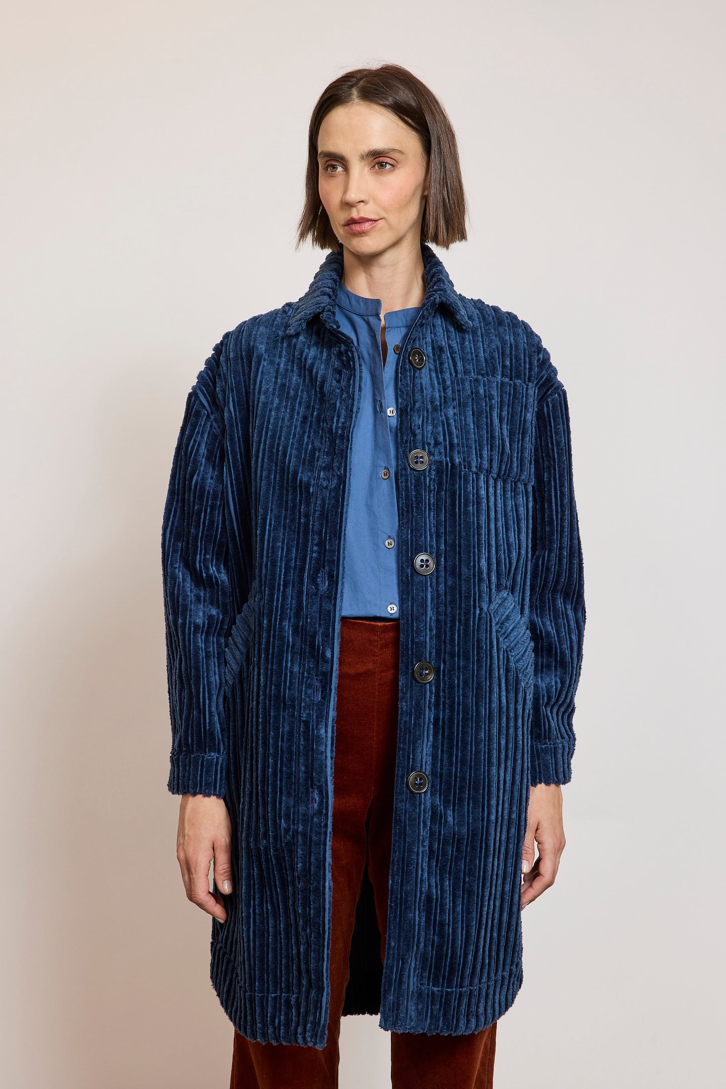 MAXI CORDUROY OVERSHIRT DENIM
