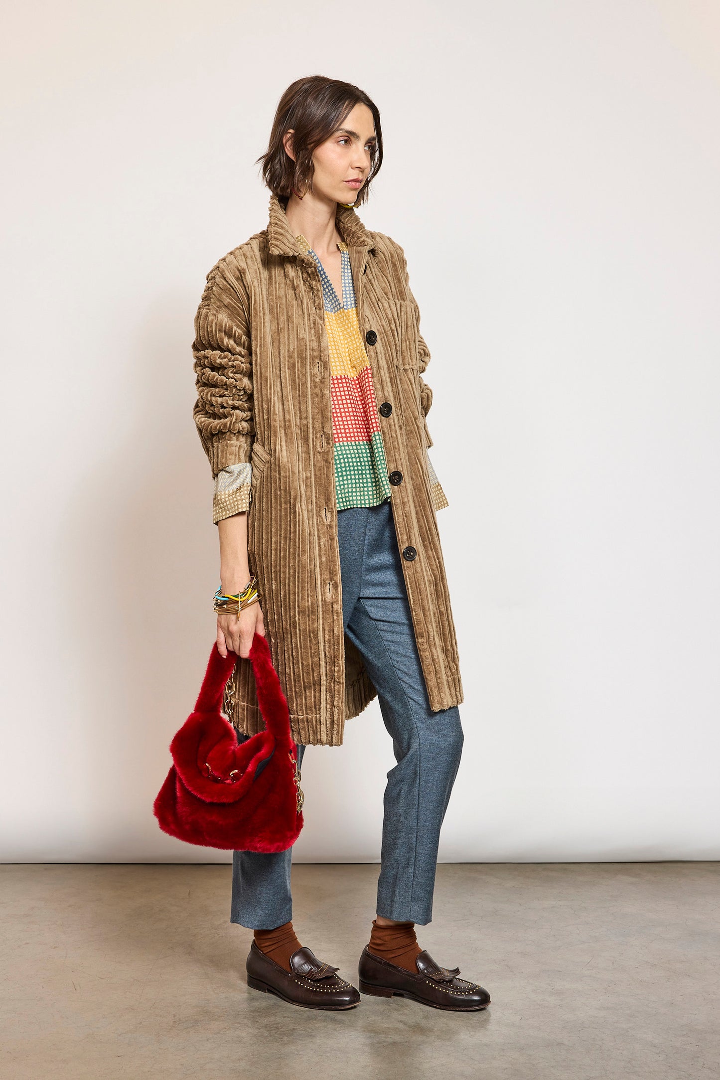 MAXI CORDUROY OVERSHIRT SAND