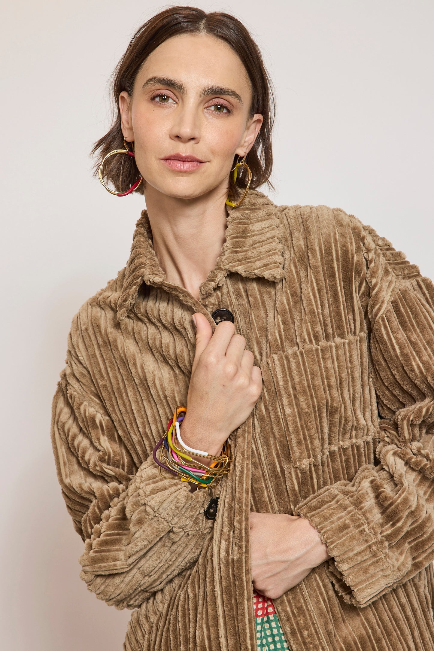 MAXI CORDUROY OVERSHIRT SAND