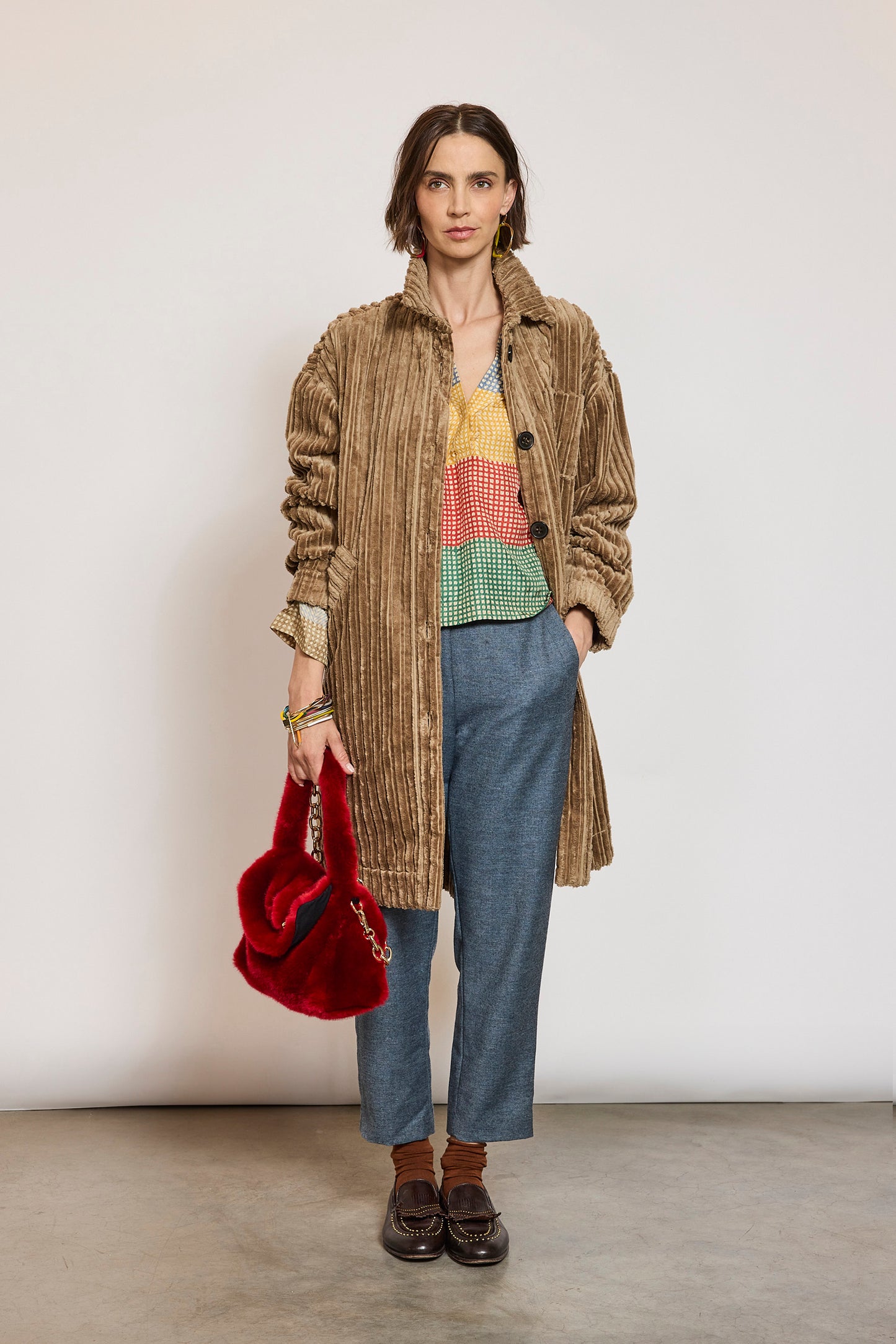 MAXI CORDUROY OVERSHIRT SAND