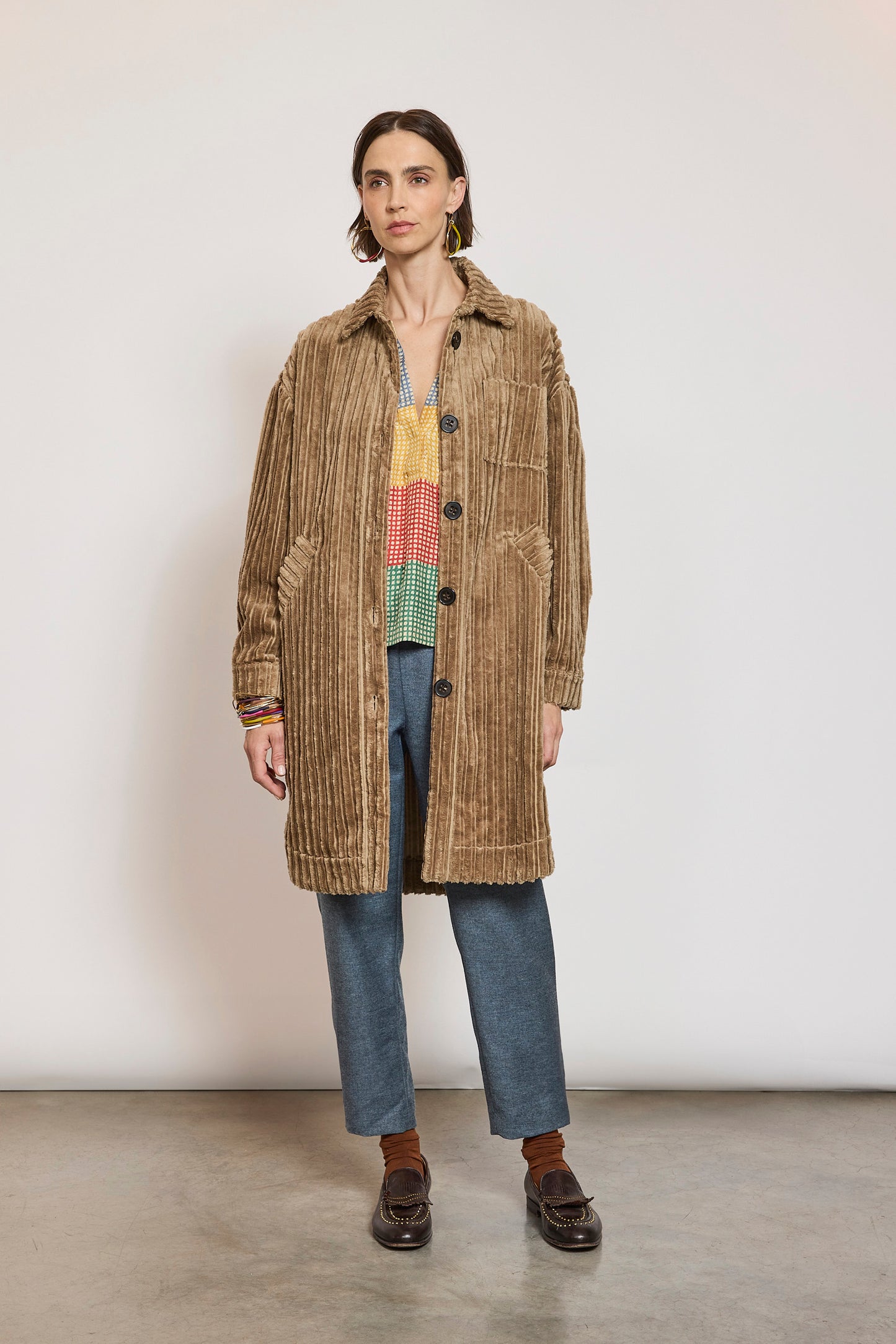 MAXI CORDUROY OVERSHIRT SAND