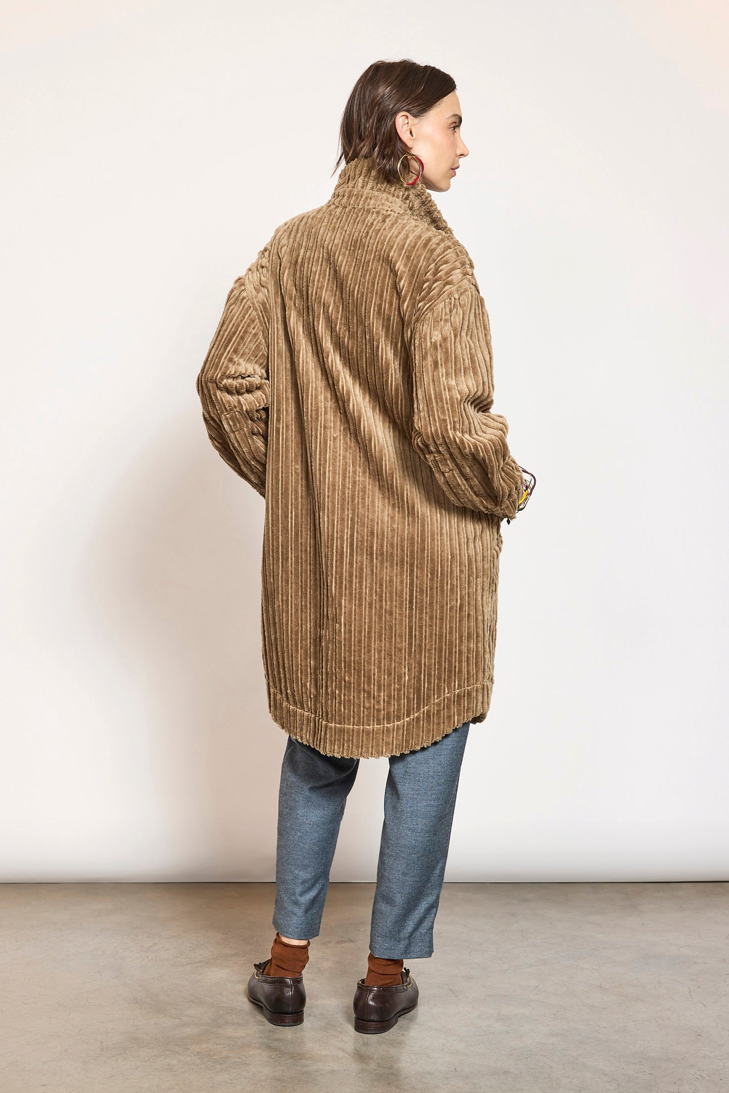 MAXI CORDUROY OVERSHIRT SAND