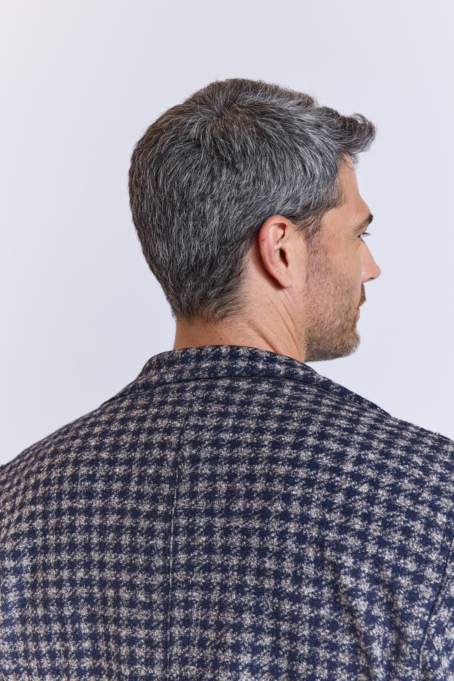 VESTE GROS PIED DE COQ MARINE