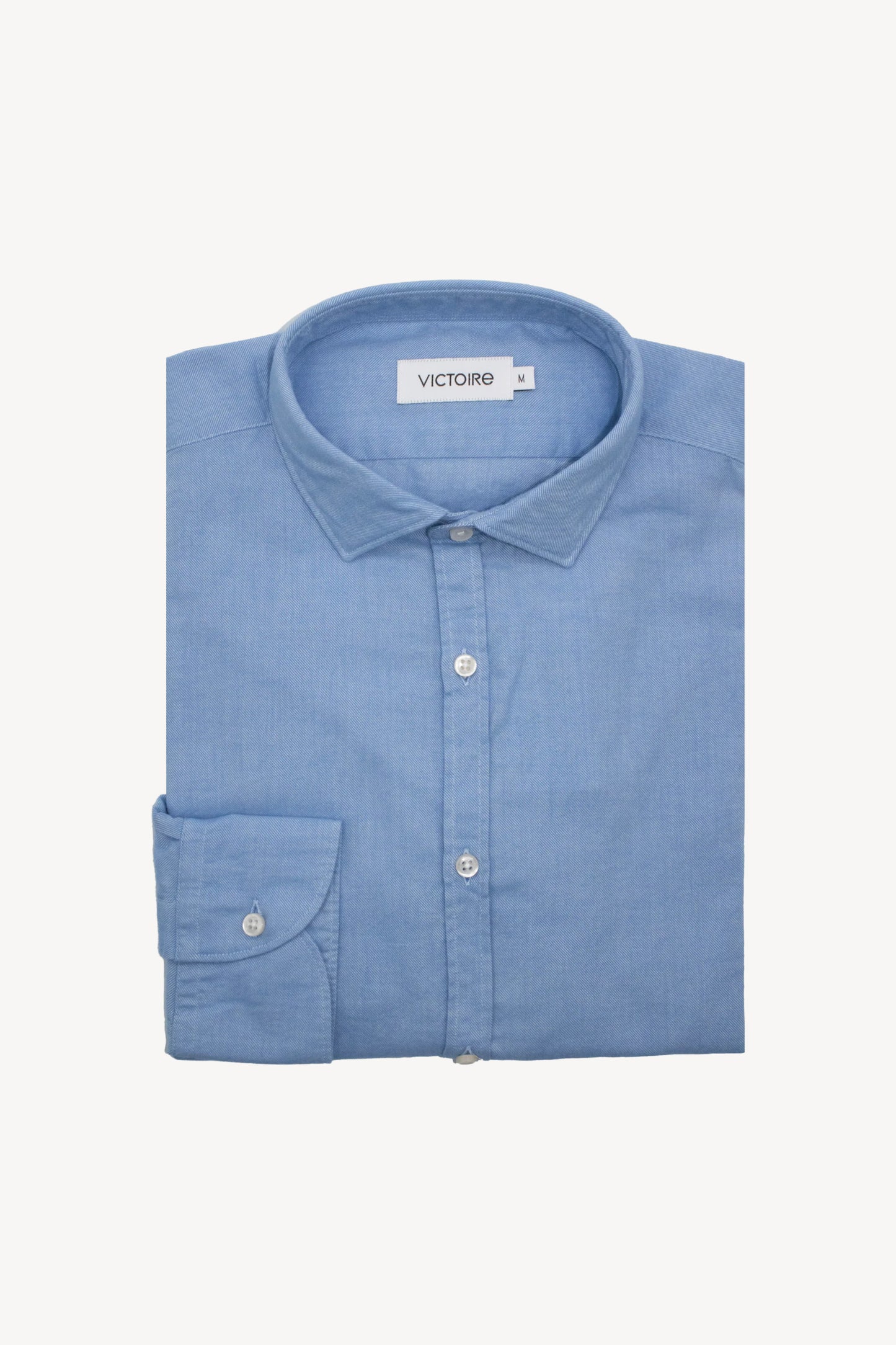 CHEMISE CINTRÉE FLANELLE AZUR