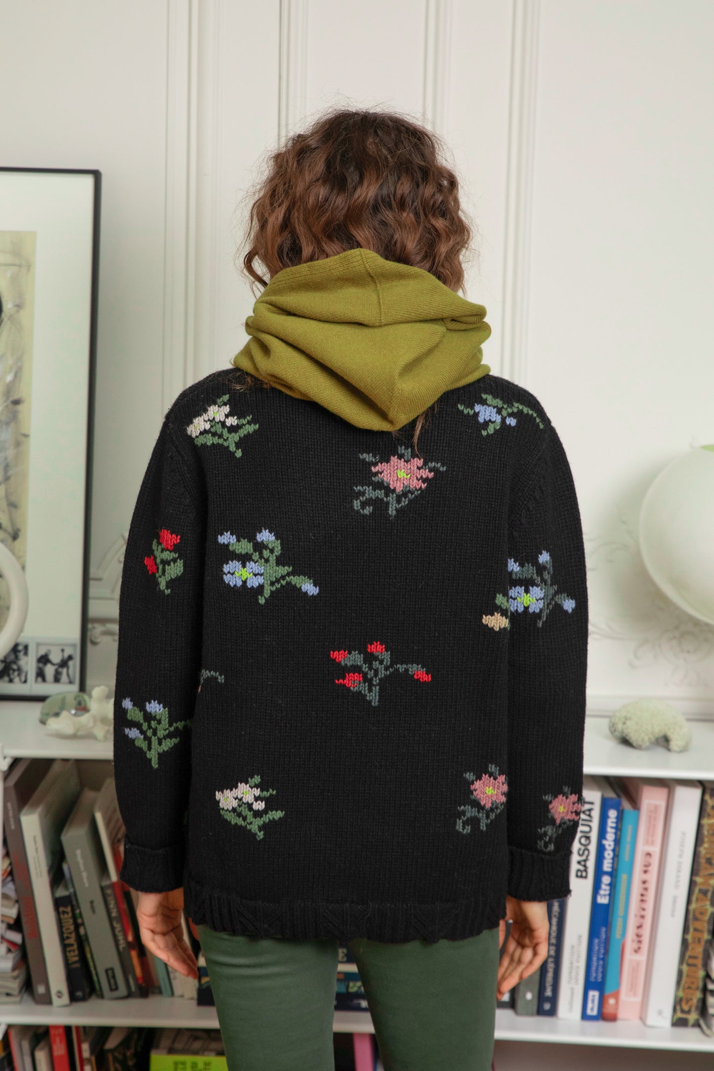 WOOL AND CASHMERE HOOD OLIVE