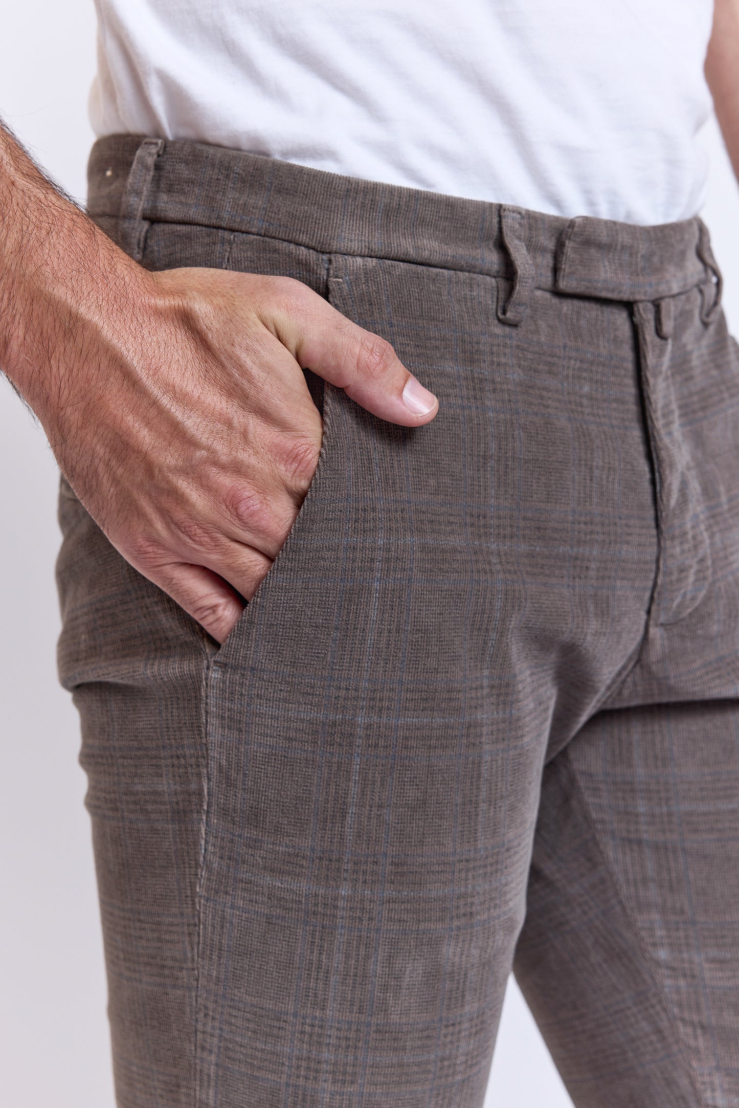 PANTALON VELOURS IMPRIMÉ TAUPE