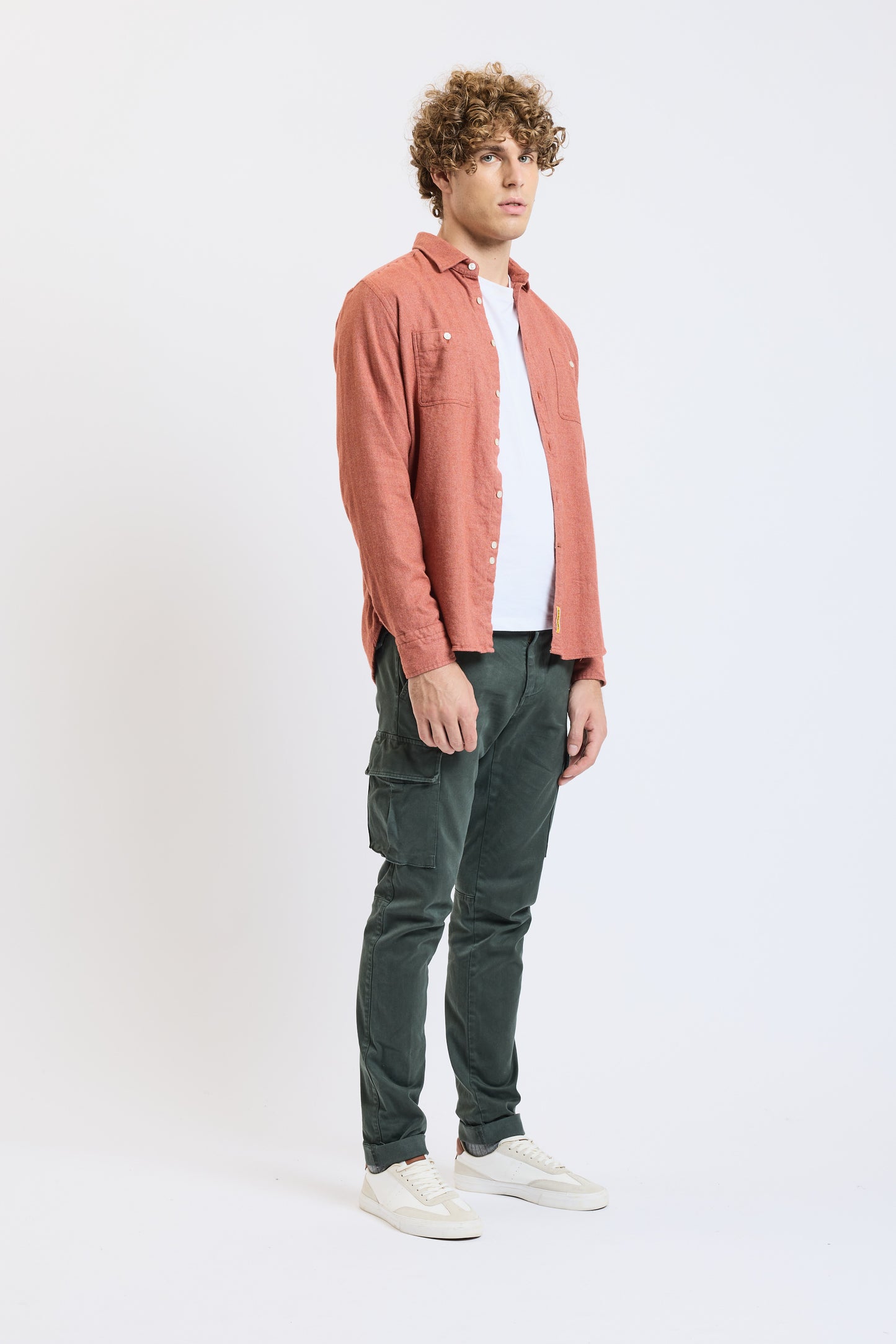 CHEMISE POCHES PILOU ORANGE