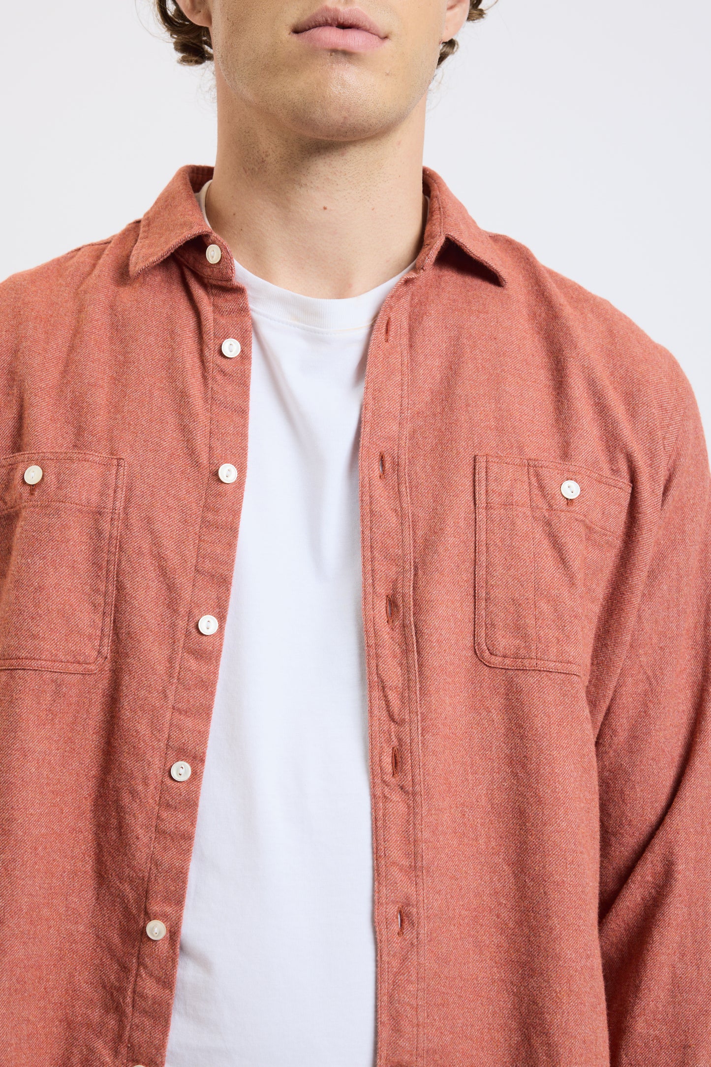 CHEMISE POCHES PILOU ORANGE