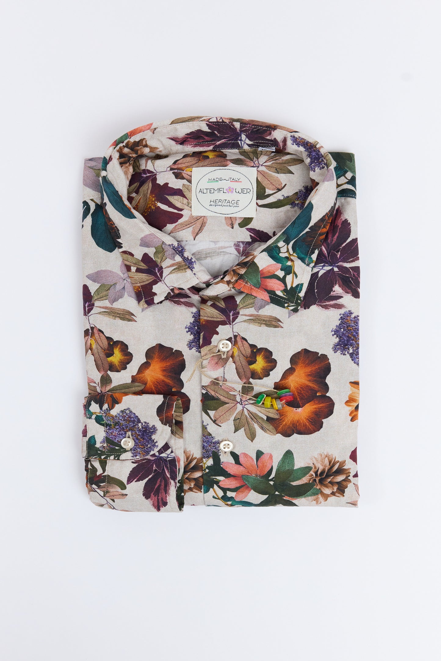 CHEMISE FLEURS BEIGE