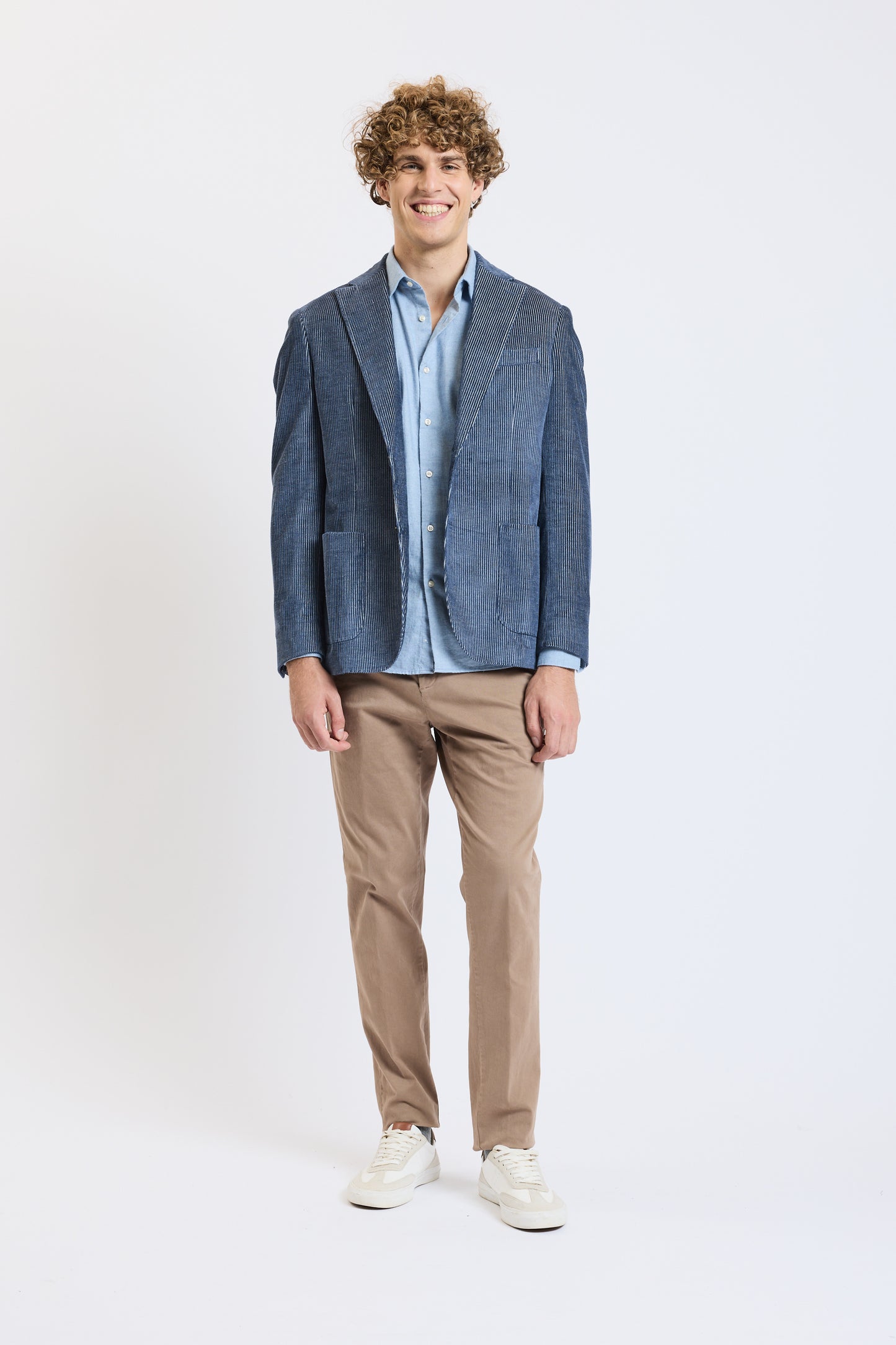 VESTE VELOURS INDIGO+BLEU CLAIR