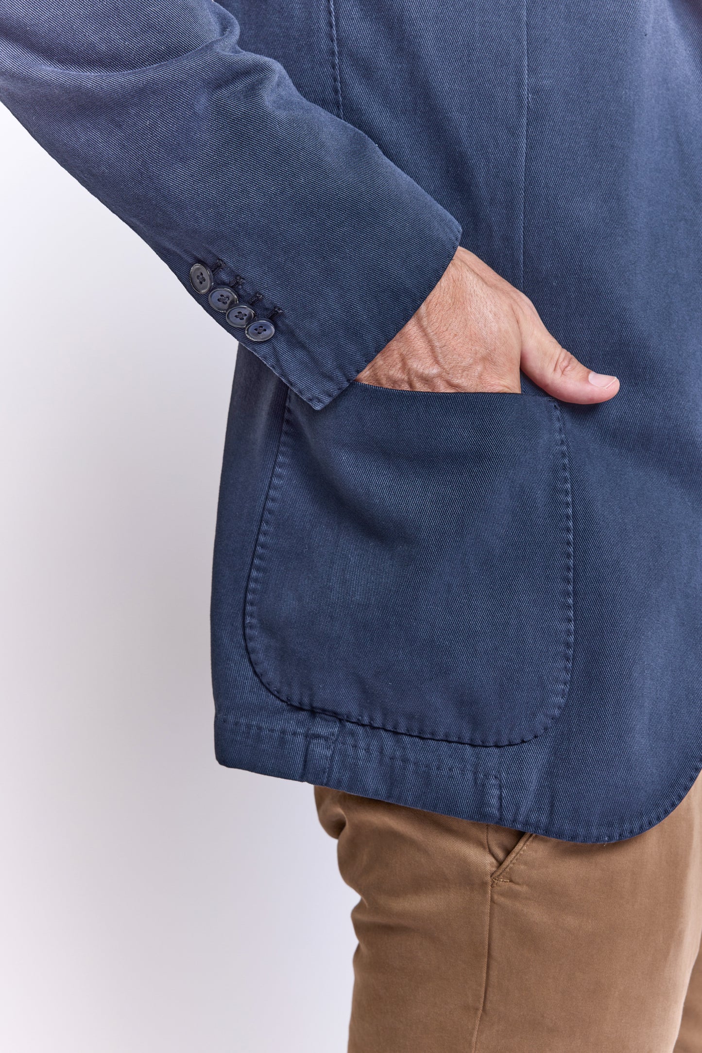 VESTE COTON X CACHEMIRE MARINE