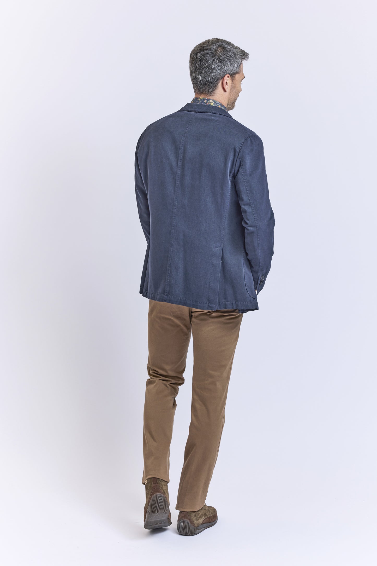 VESTE COTON X CACHEMIRE MARINE