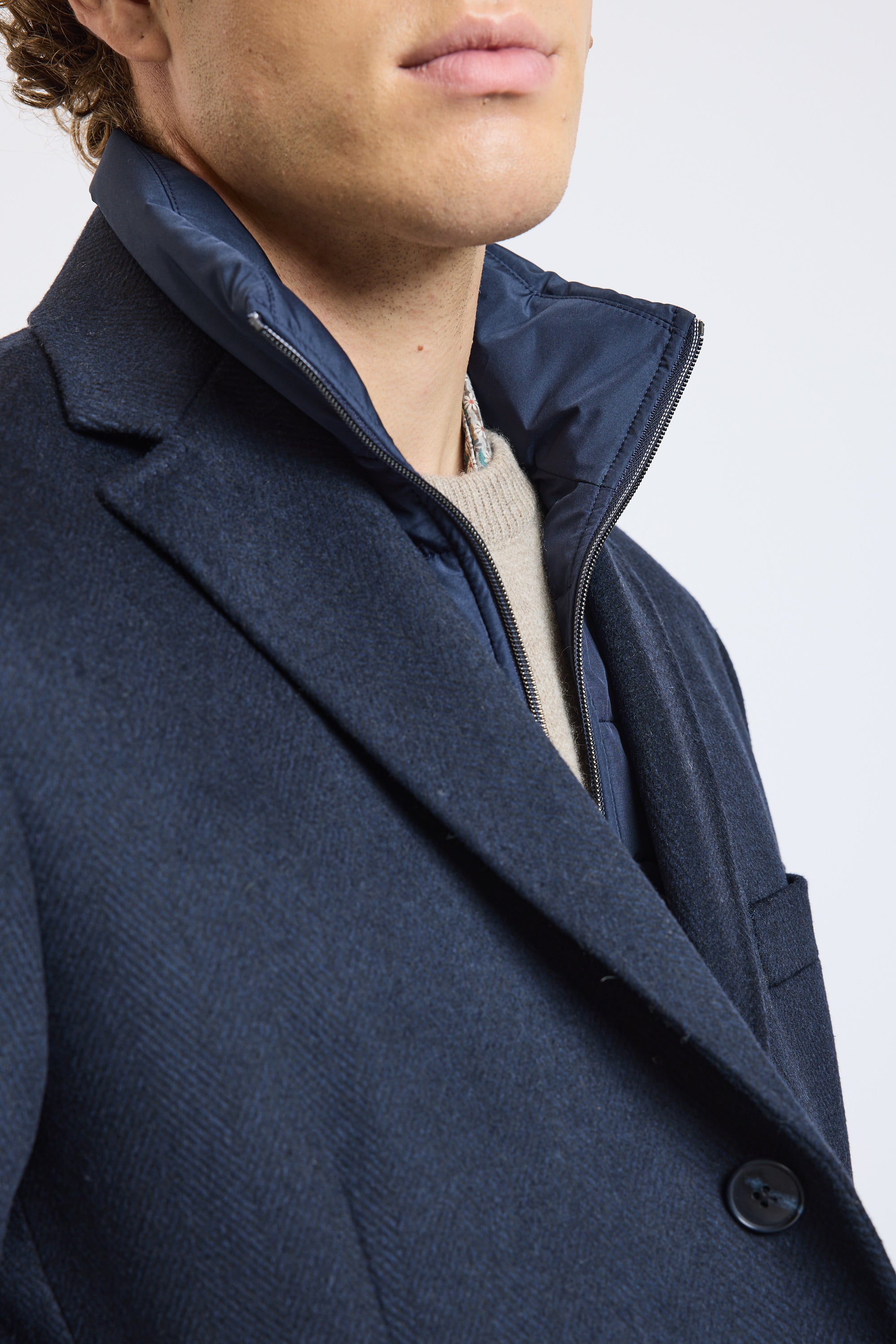 WOOL COAT NAVY Victoire Paris