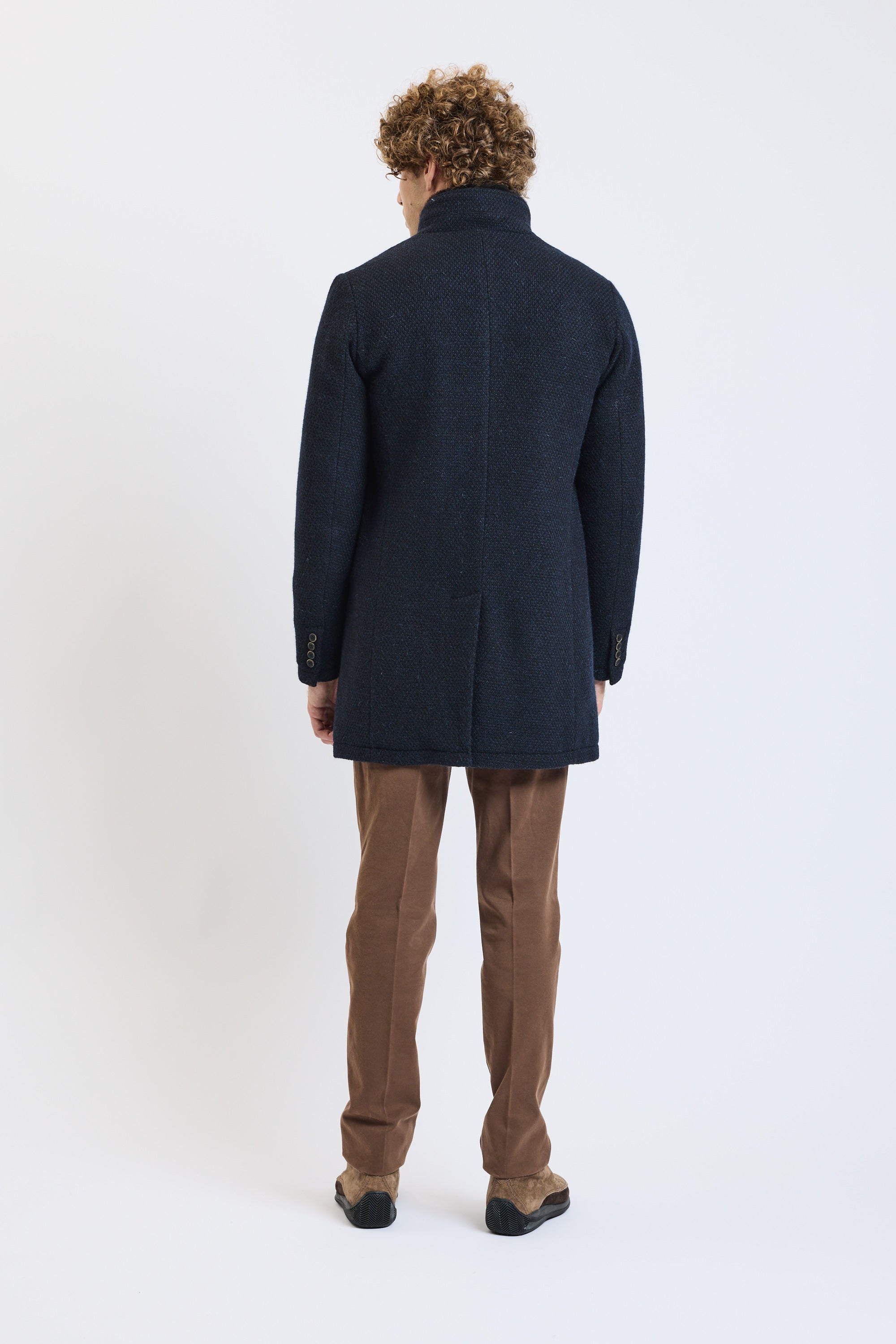 WOOL CAVIAR COAT NAVY Victoire Paris