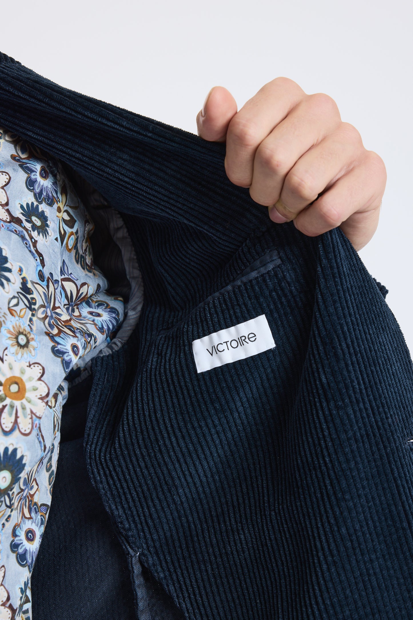 VESTE VELOURS GROSSES CÔTES MARINE