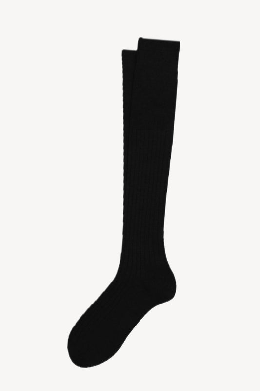 CHAUSSETTES HAUTES EN LAINE NOIRES