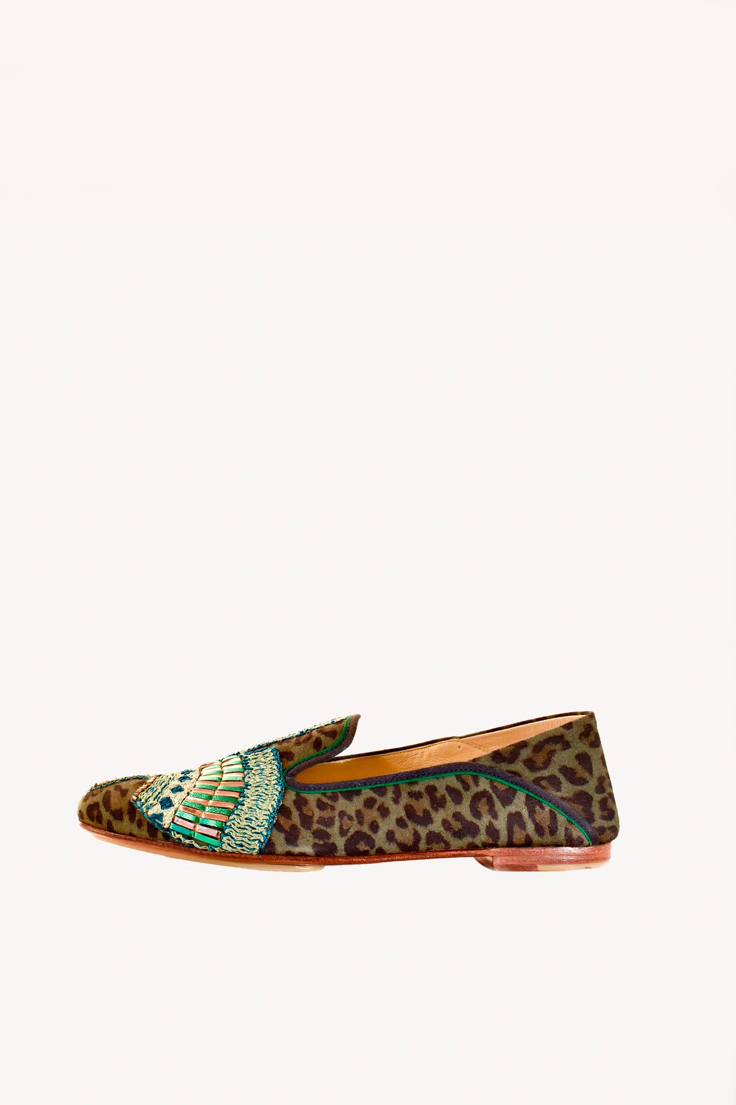 EMBROIDERED LOAFERS LEOPARD