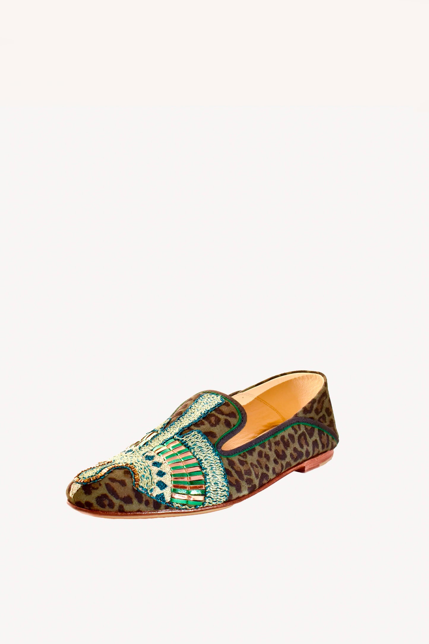 EMBROIDERED LOAFERS LEOPARD