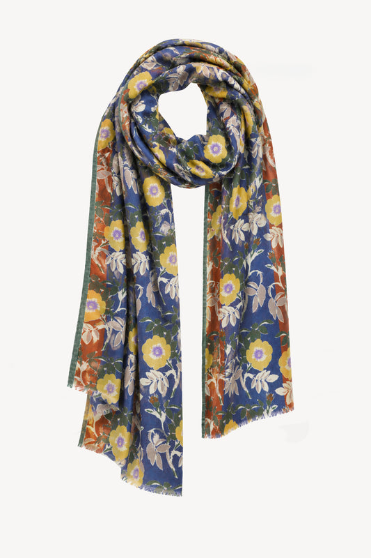  LAVENDER FLORAL WOOL SCARF