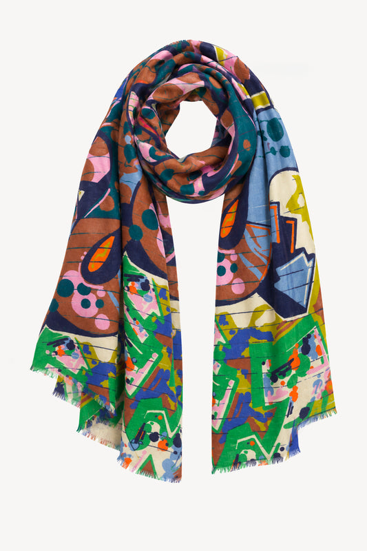 TAG WOOL SCARF MULTICOLORED