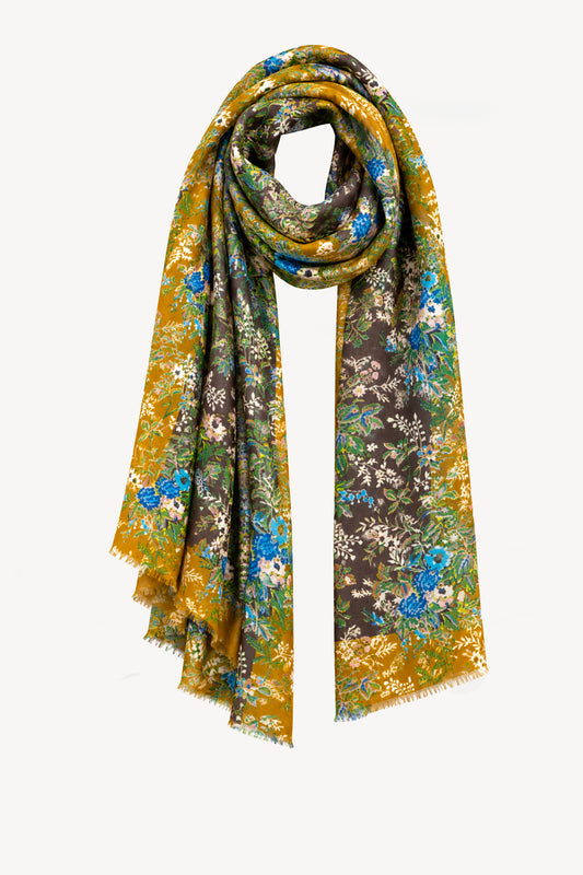 WOOL SCARF WITH FLOWERS COCO