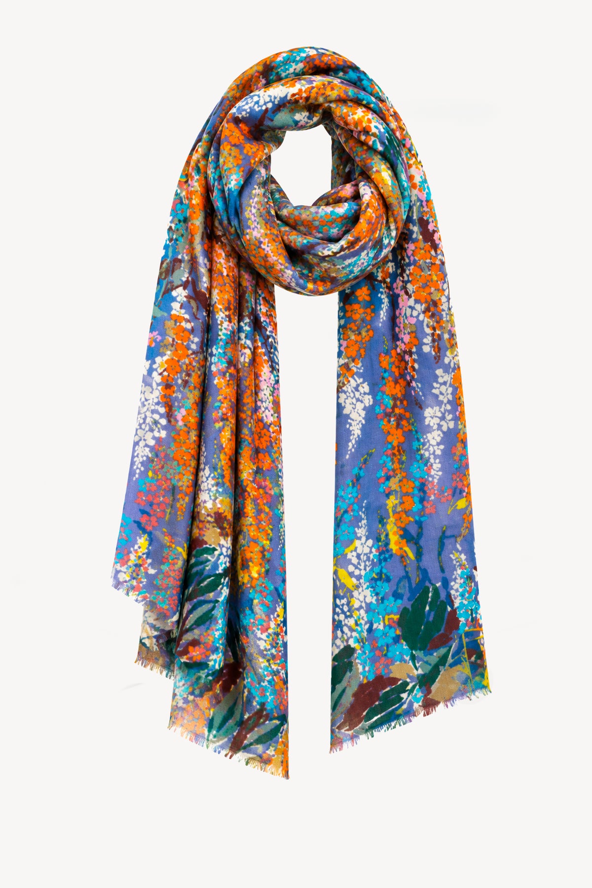 WOOL SCARF GARDEN PURPLE