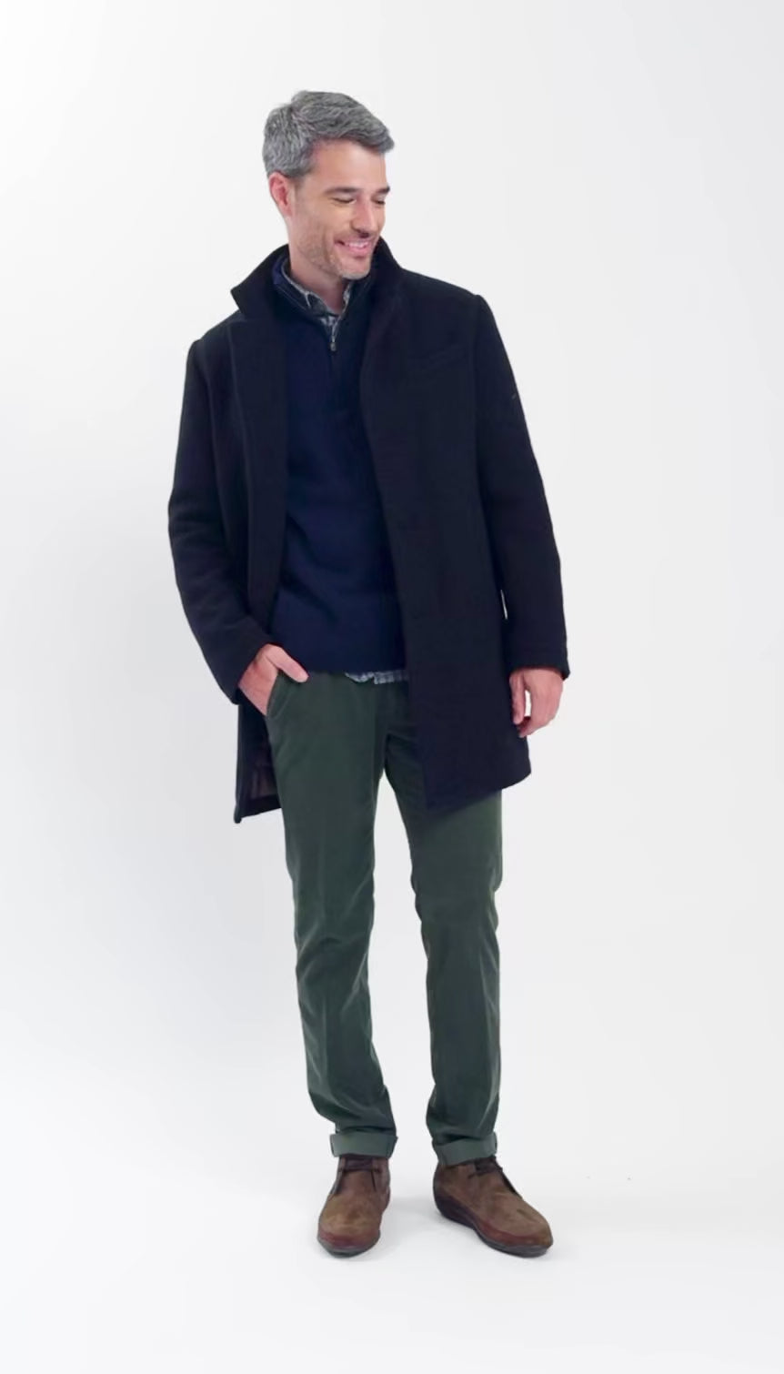 WOOL CAVIAR COAT NAVY Victoire Paris