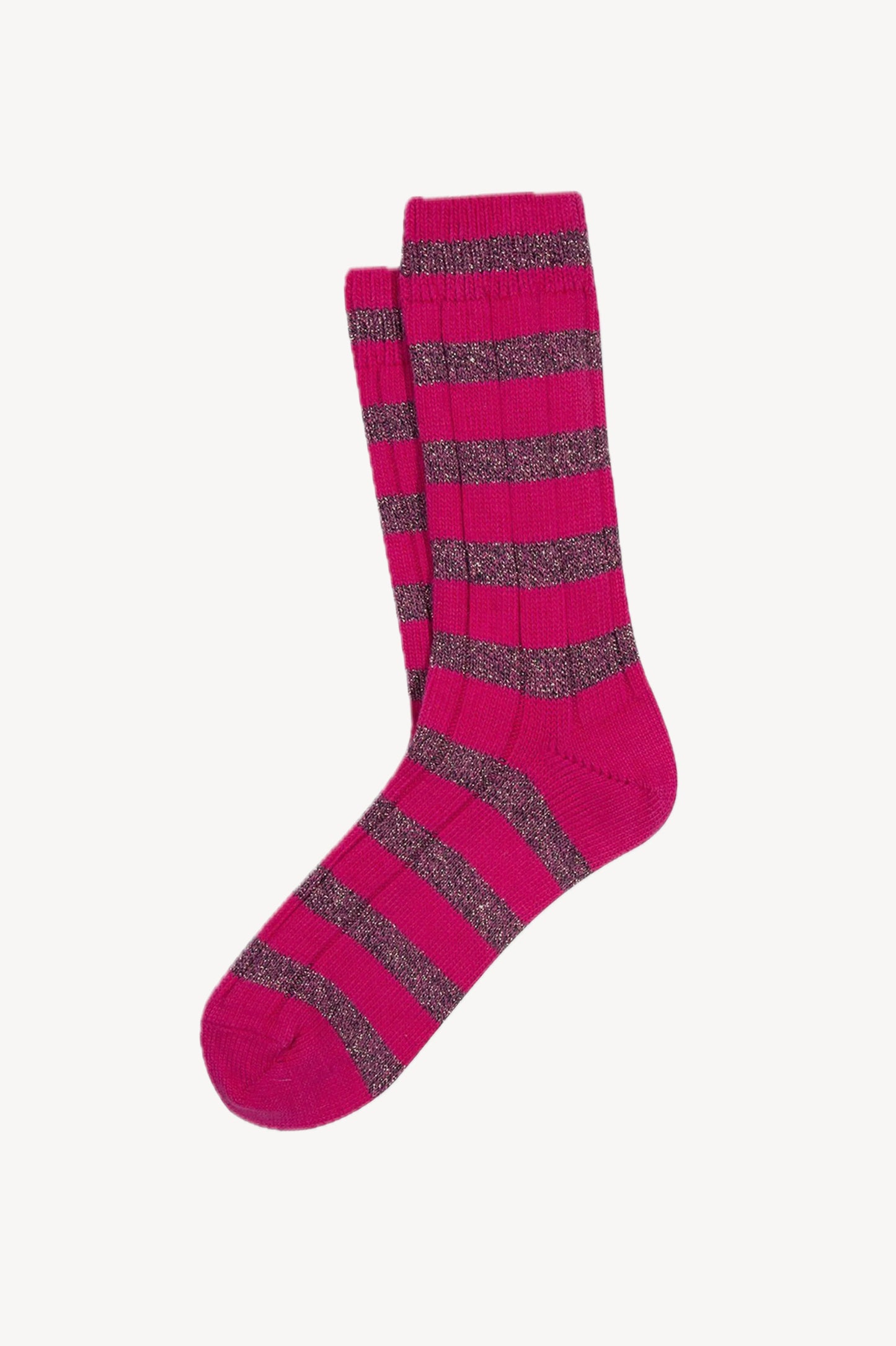 LUREX STRIPED SOCKS FUSCHIA
