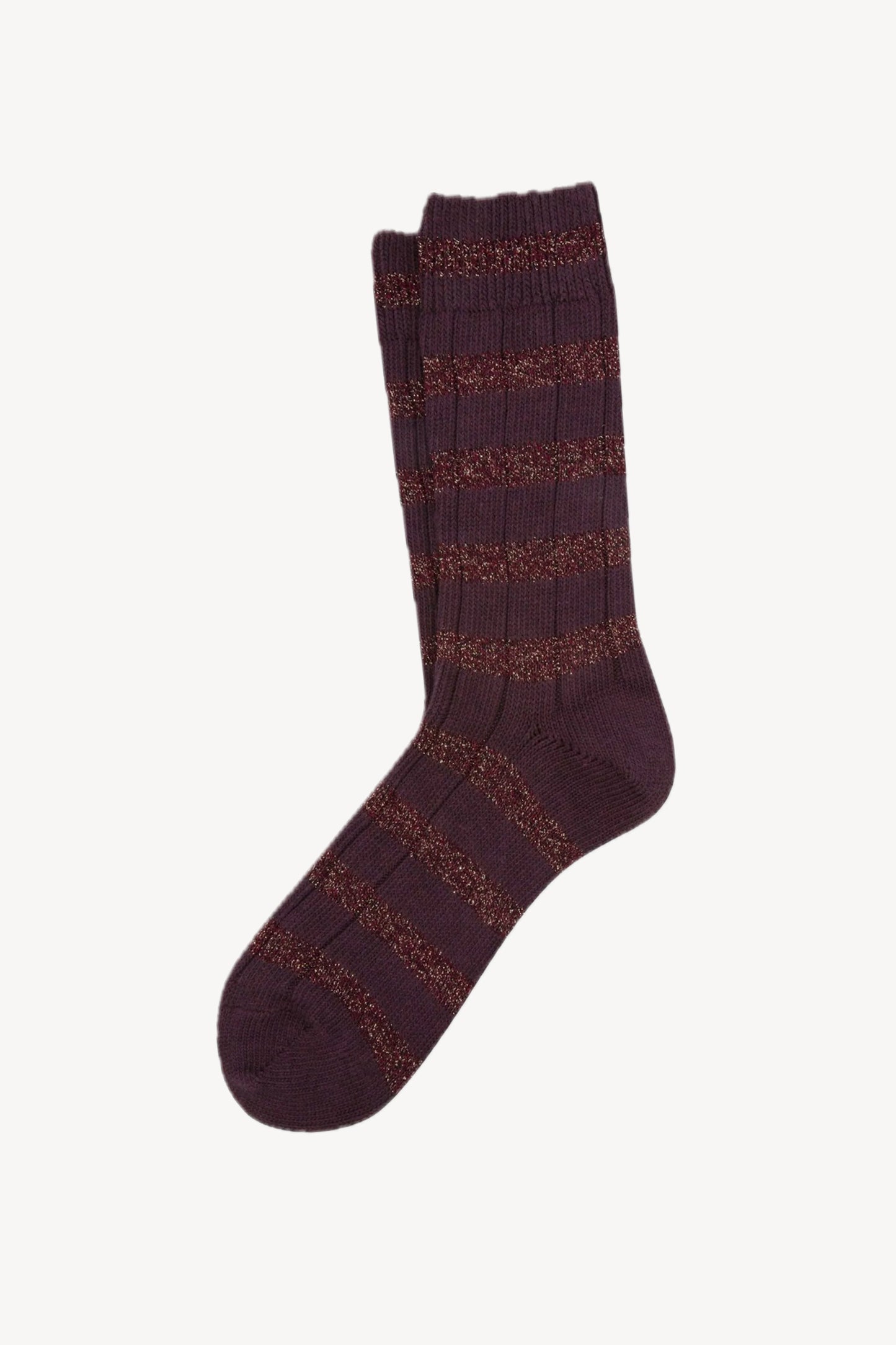 LUREX STRIPED SOCKS BURGUNDY