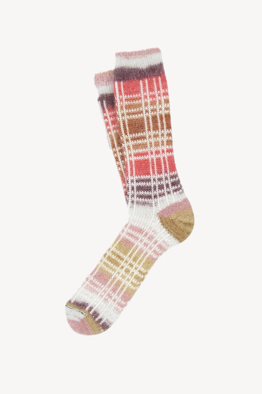 CHAUSSETTES MOHAIR CARREAUX MULTICOLORE