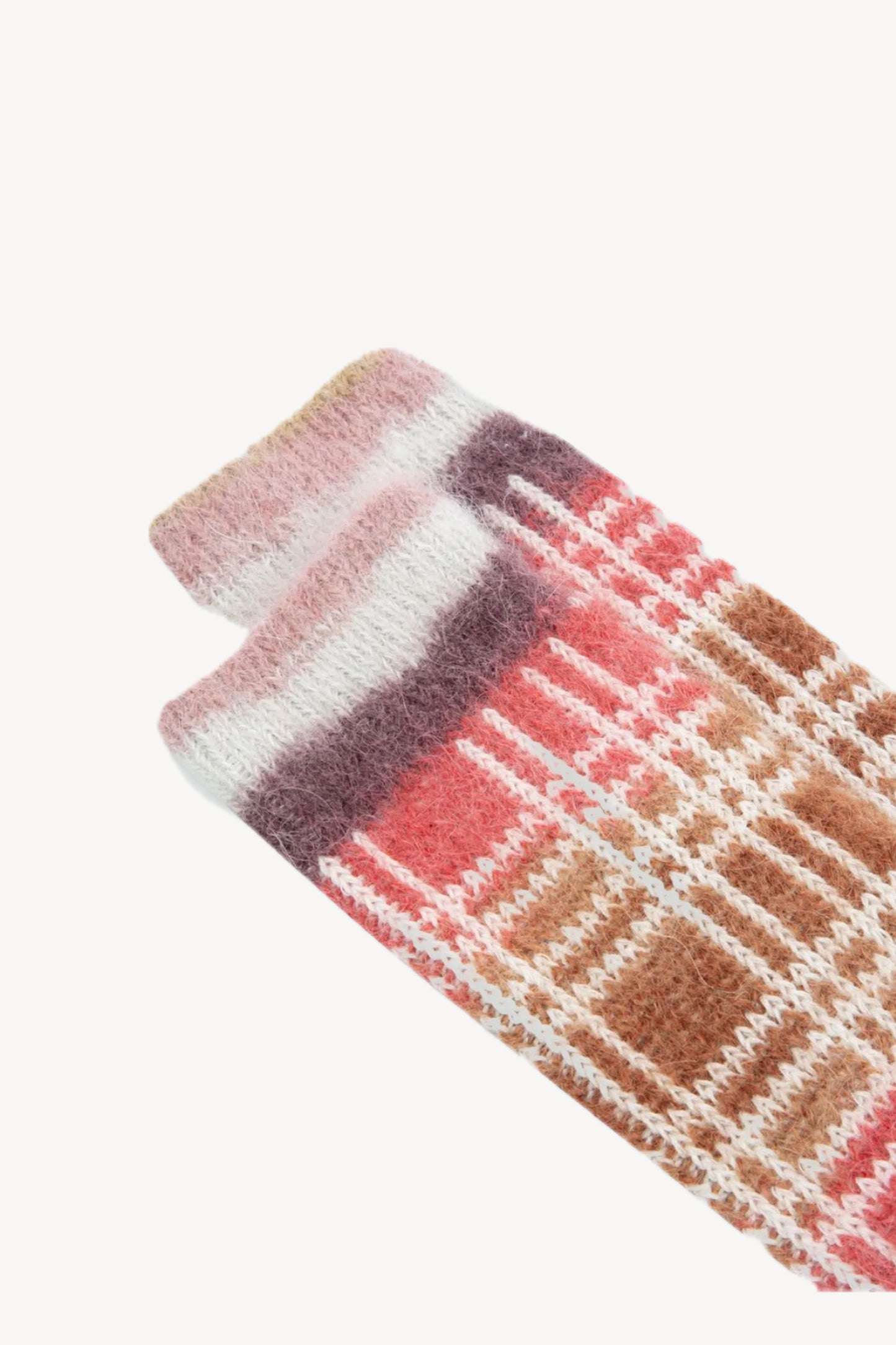 CHAUSSETTES MOHAIR CARREAUX MULTICOLORE