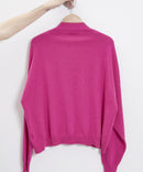 EMBROIDERED CASHMERE CARDIGAN FUXIA
