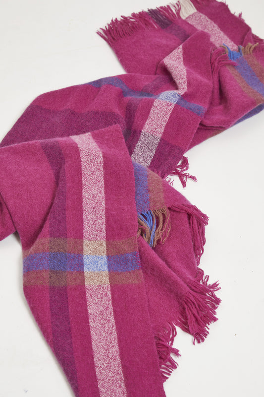 ÉCHARPE À CARREAUX FUCHSIA