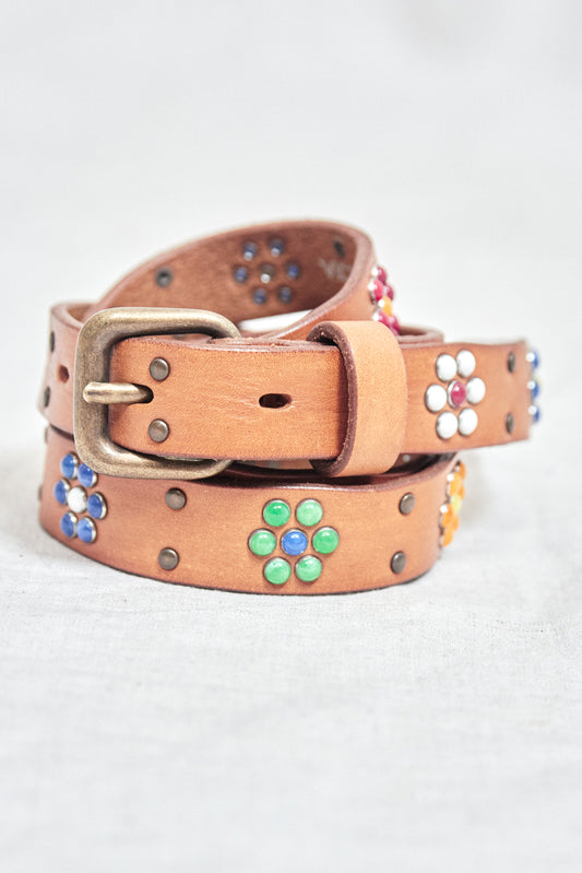 BELT WITH FLOWERS camel