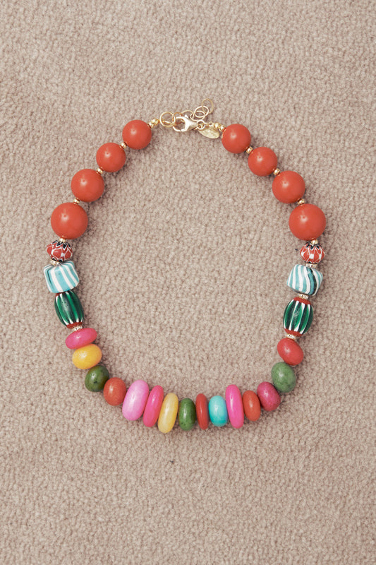 NECKLACE WITH PEARLS MULTICOLORED