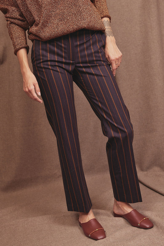 FLARED TENNIS STRIPED PANTS