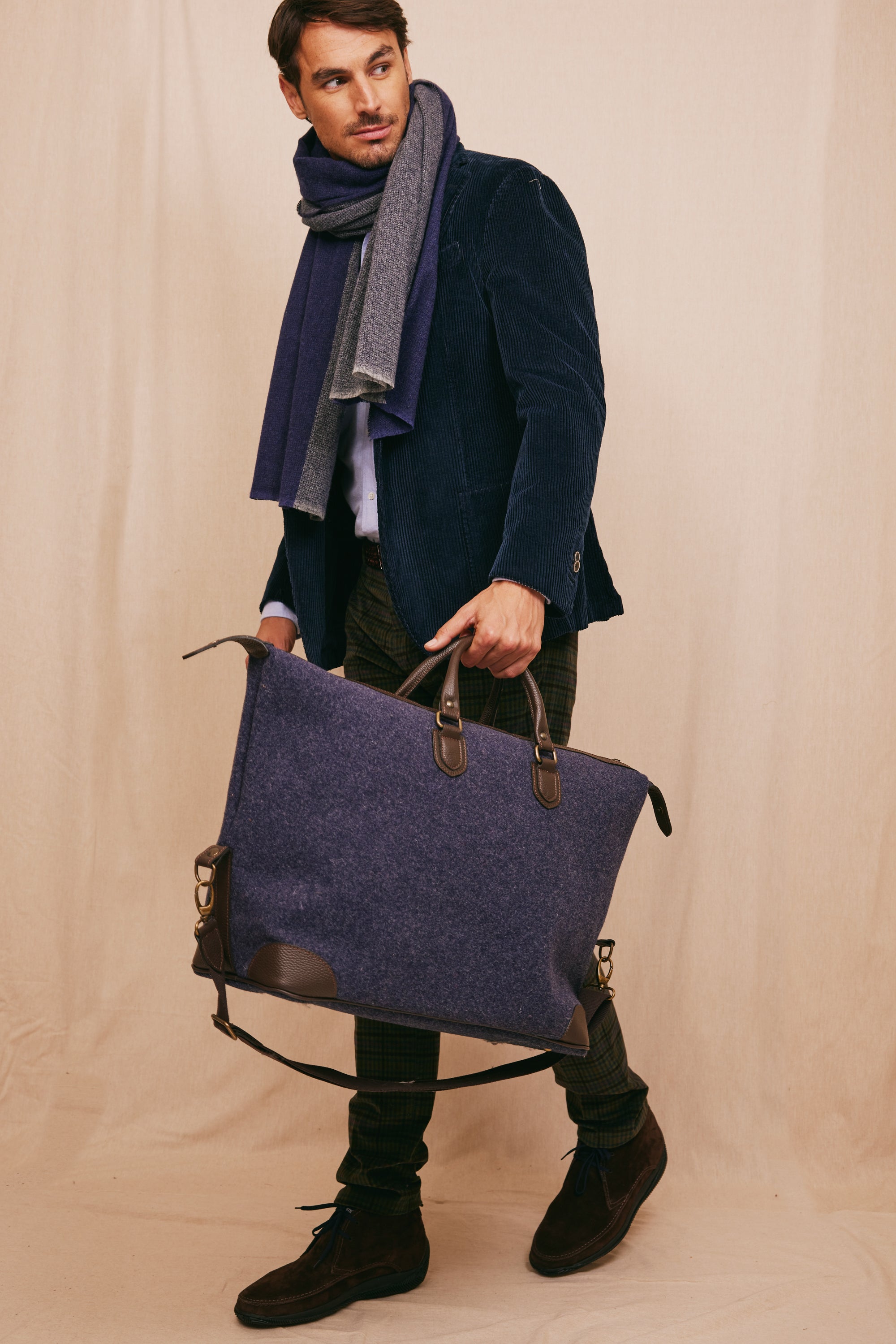 FLANNEL TOTE BAG JEANS Victoire Paris